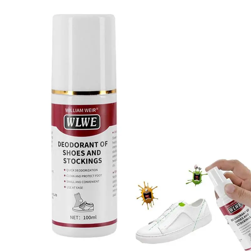Shoe Deodorizer Shoe Deodorizer Foot Odor Socks Odor Refresher Spray 100ml Long Lasting Quick Dry Shoe Smell Fighter For Canvas Gym Shoes