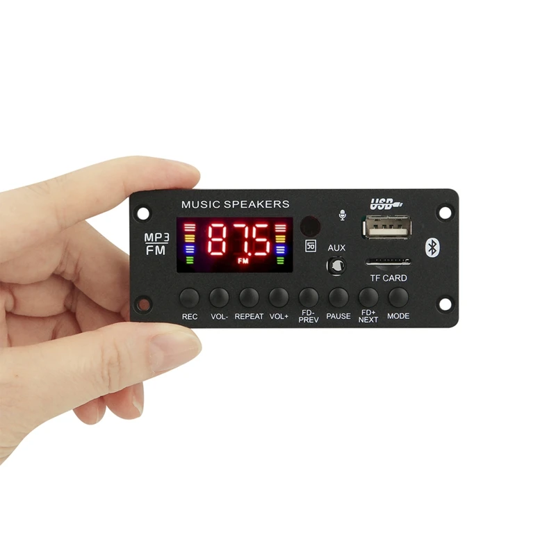 B96A-50W Amplifier 12V MP3 Decoder Board Bluetooth 5.0 25W Car MP3 Player USB Recording Module FM AUX Radio For Speaker