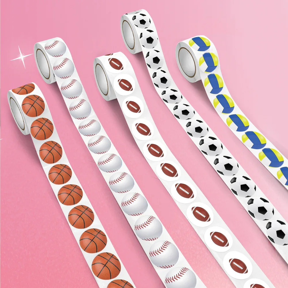 1000Pcs Sports Balls Stickers Basketball Football Baseball Soccer Rugby Stickers For Kids Ball Theme Paper Decals Party Supplies