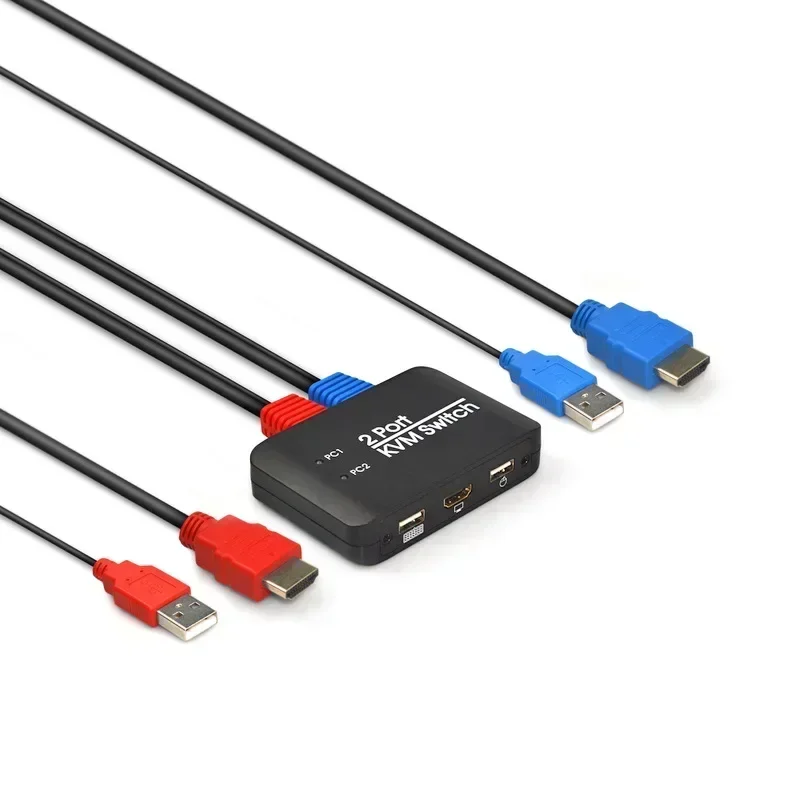 4K@60Hz 2 Port KVM Switch Support Keyboard And Mouse Control KVM Switch 2 Input 1 Output for Computer Laptop DVD PS5