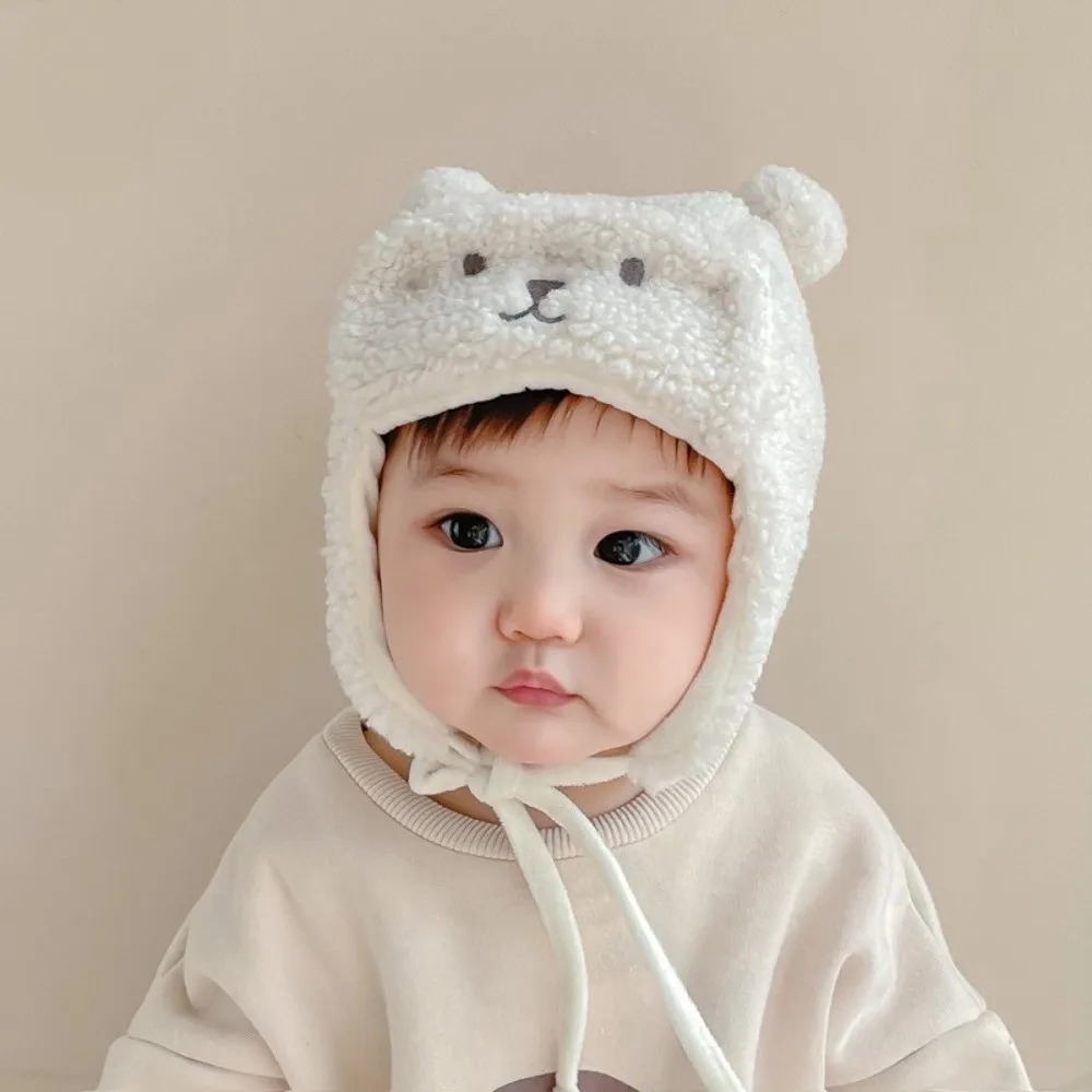 Warm Cartoon Bear Beanie Hat for Kids