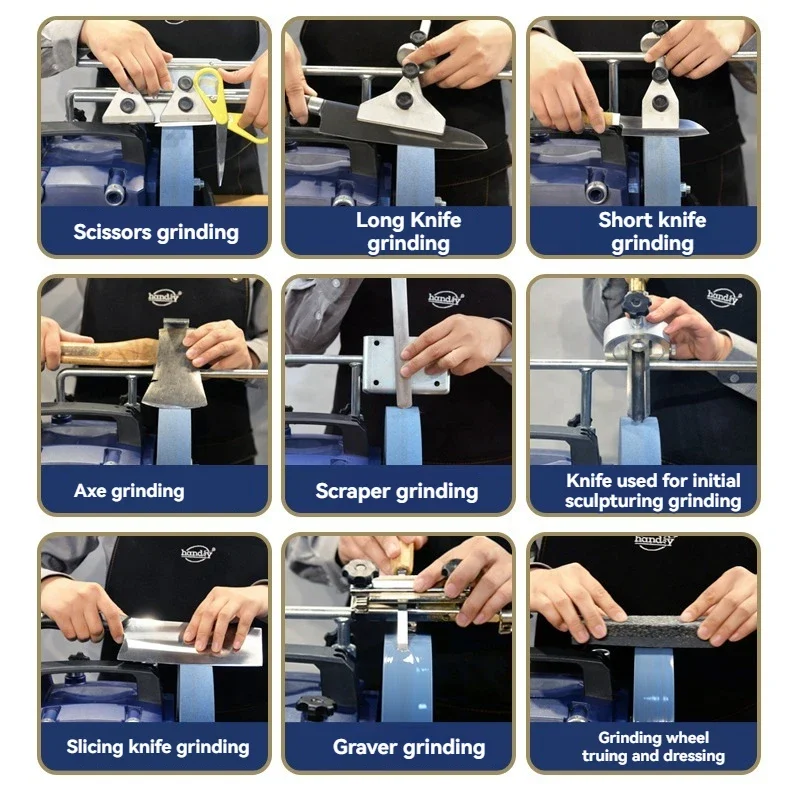 Low-speed Water-cooled Knife Grinder Sharpener Engraving Knives Chisels Grinder H8 8inch Electric Sharpener 200/500mesh