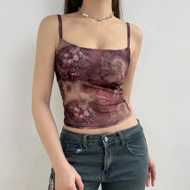 Vintage E Girl Crop Top, Y2k Vintage Cami Top, Cute Vintage Tops