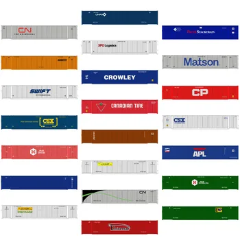Evergreen N Scale 53ft Containers with Magnets 1:160 53' Shipping Cargo Box (Pack of 3) Model Trains