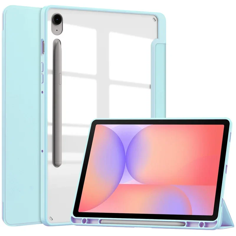 Premium HD Acrylic Tablet Case with Pencil Holder - Enhanced Protection Cover