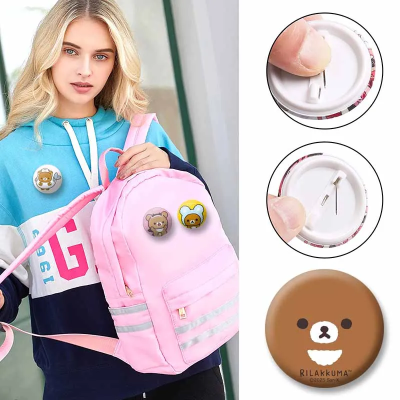 Adorable Rilakkuma Bear Enamel Pin - Cartoon Animal Brooch for Backpacks & Clothing Wholesale