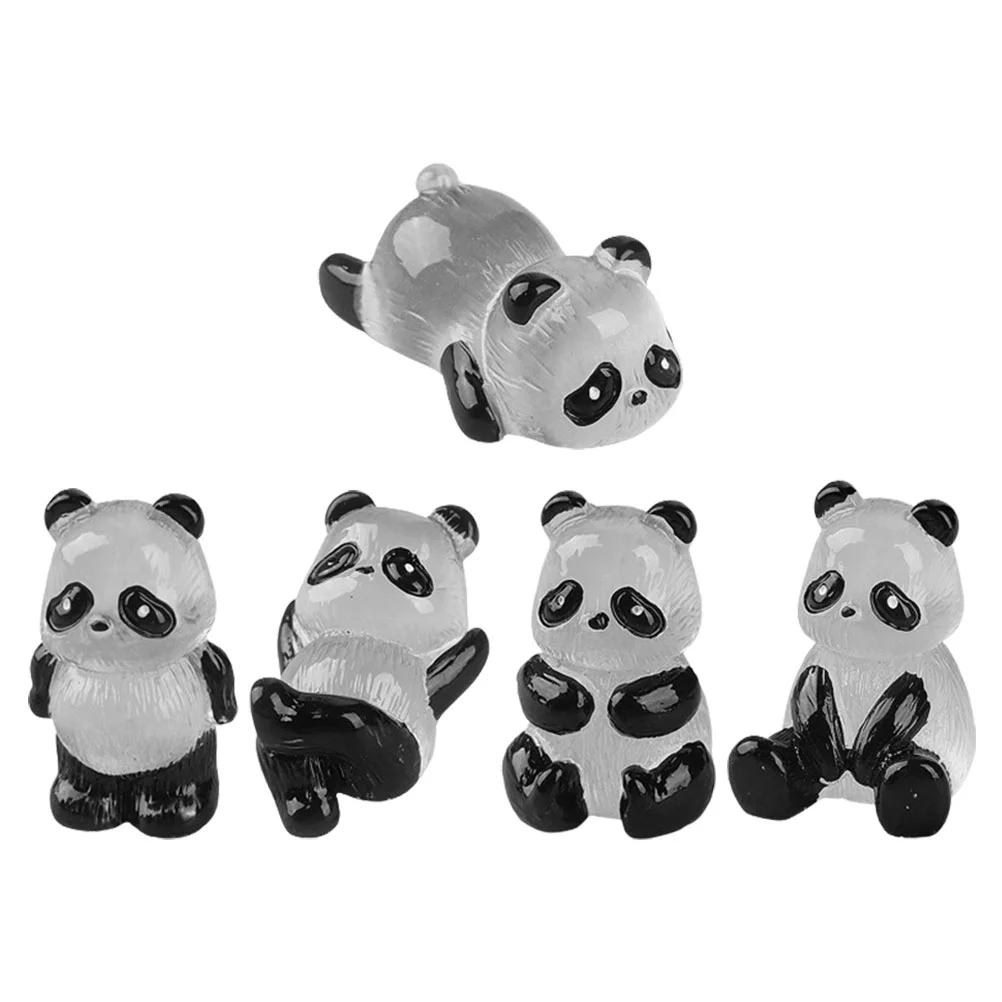 

5 Pcs Animal Micro Landscape Panda Miniature Figurines Moss Decor Miniatures Garden Decoration