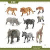 9Pcs Simulated South African Animals Zebra Lion Giraffe Lioness White Rhino African Elephant Model Toy Ornaments 4