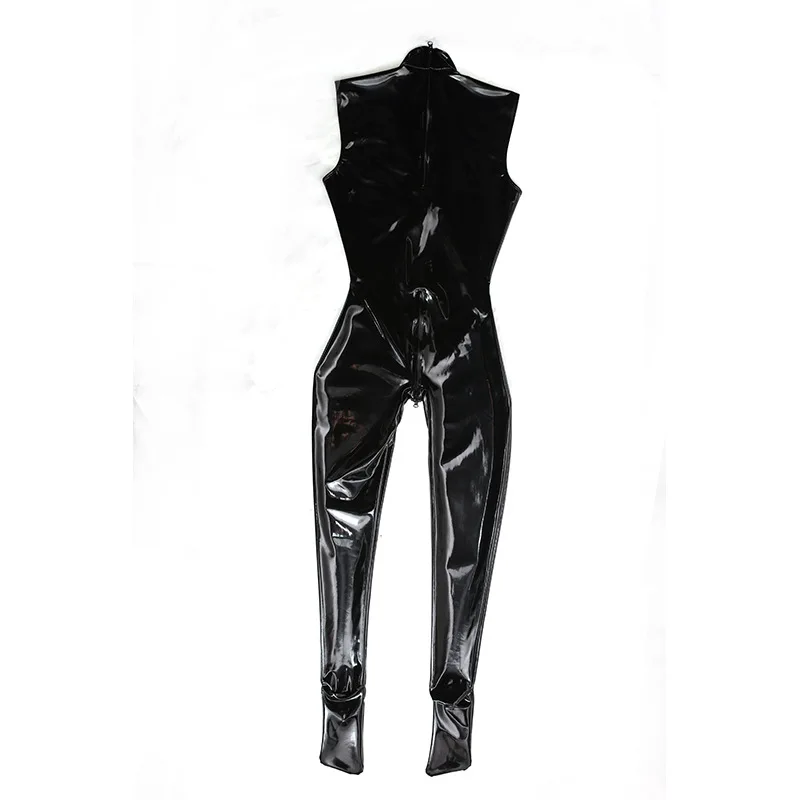 Mirror Latex Ammonia Jumpsuit Convex Crotch Man Sleeveless One-Piece Tights Suitable For All Seasons Sexy Rubber Stage Bodysuit men jumpsuit