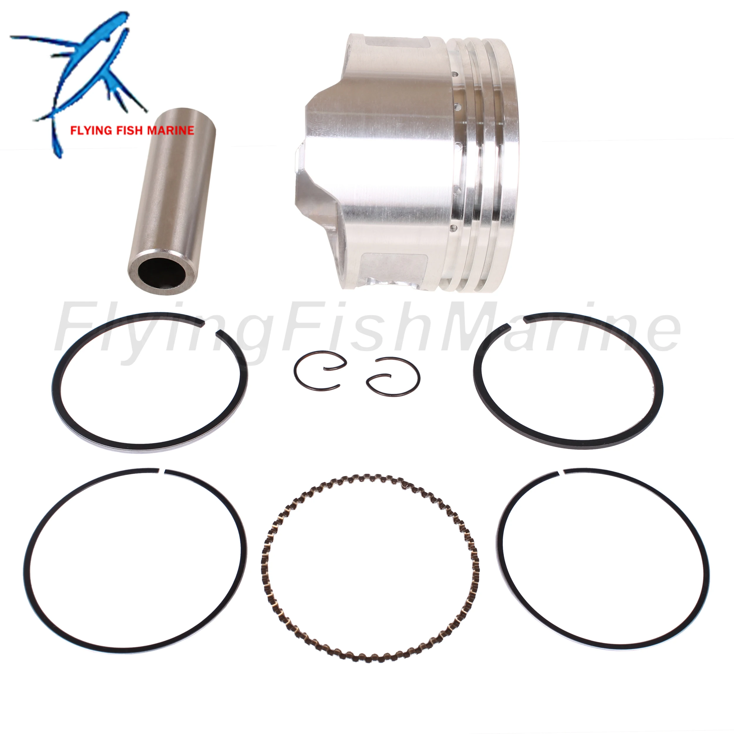 Outboard Motor 3R4-00001-3 STD Piston Set & 3JD-87123-0 Ring for Tohatsu Nissan 4HP 5HP 6HP / 804768A03 for Mercury Mariner