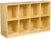 Backpack Storage Cubby, 8-Compartment, Pine Wood, 13" D x 30" W x 48" 1