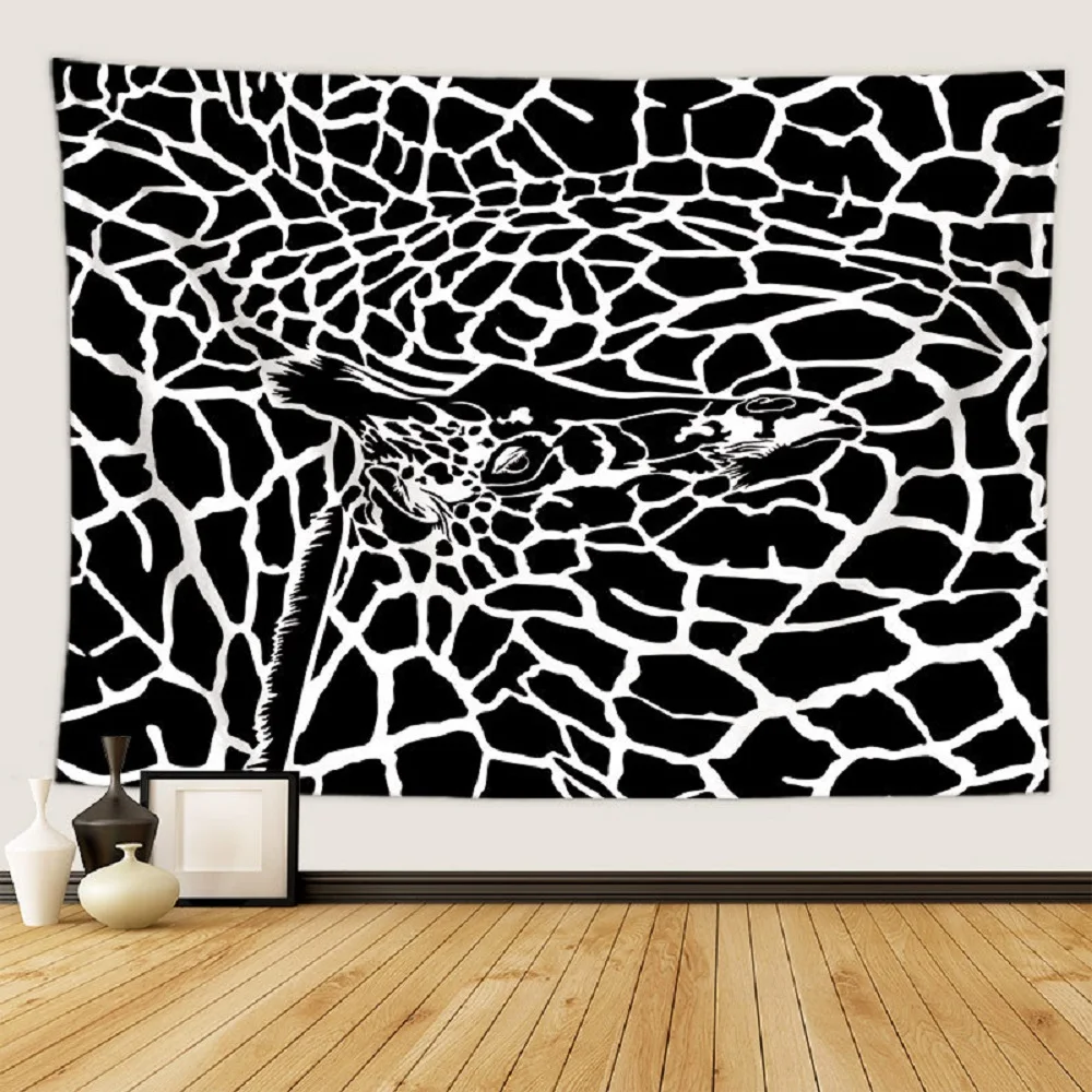 

Black and White Leopard Tapestry African Wildlife Stripe Print Pattern Tapestries Bedroom Living Room Dorm Decor Wall Hanging