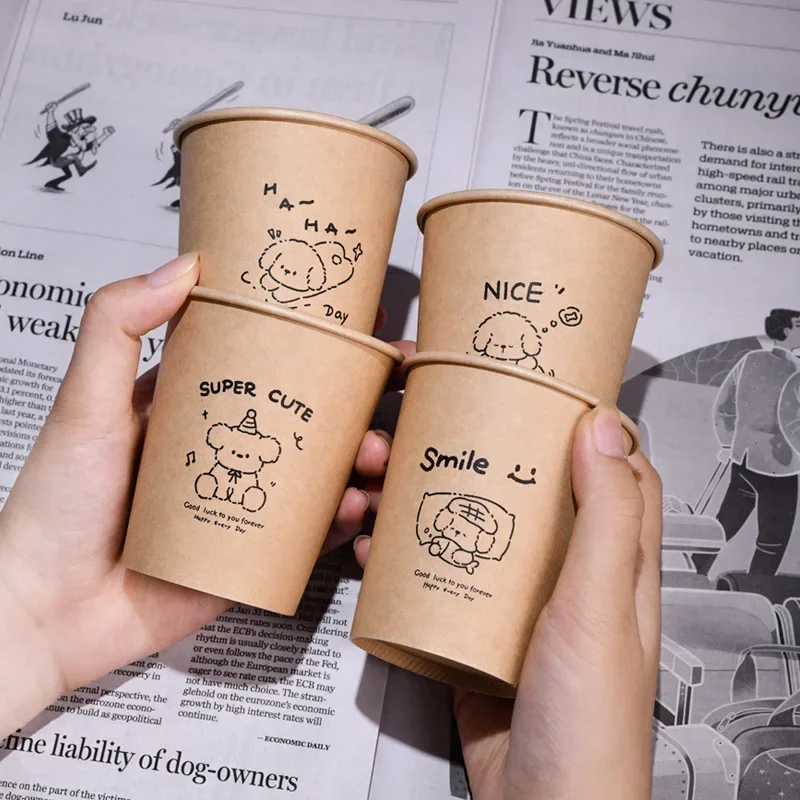 50PCS/Pack 250ml Disposable Coffee Cups – Thickened Paper Cups for Takeout, Milk Tea, H... - SKU DCC12658 - UGI Packaging