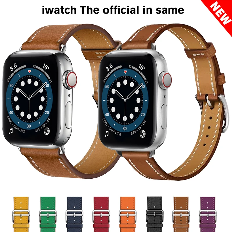 Leather Strap For Apple watch Ultra 49mm 7 45mm 41mm 6 5 4 SE 44mm 40mm  Women's Smart Watch Replacement Strap For iwatch 3 42mm - AliExpress