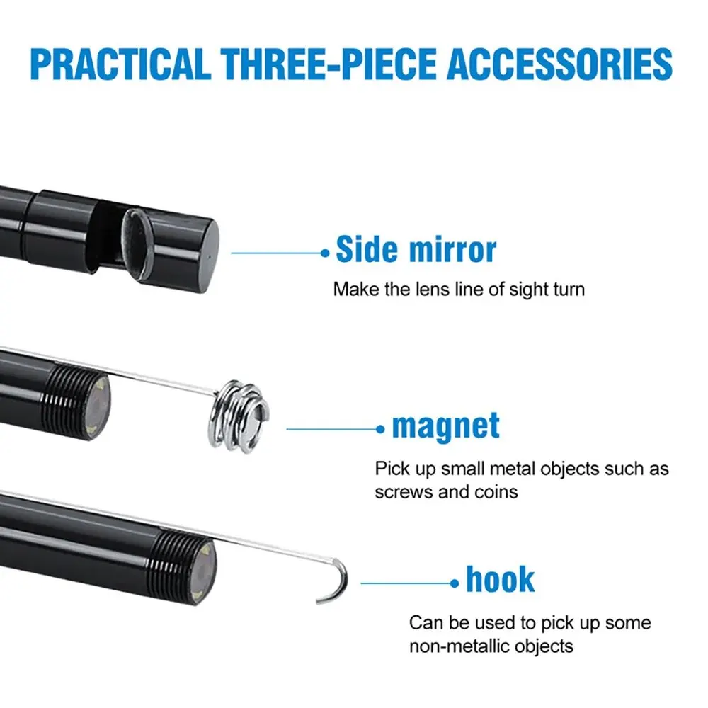 Endoscope camera USB endoscope for OTG Android Phone 5.5mm borescope inspection snake camera IP67 waterproof with 6 LED Lights for Type C