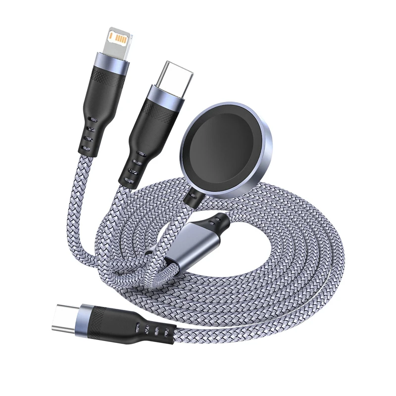 시계용 3 in 1 다기능 케이블, 꼬임 방지 자석 무선 충전 코드, 아이폰 17/16 호환 고속 충전 와이어