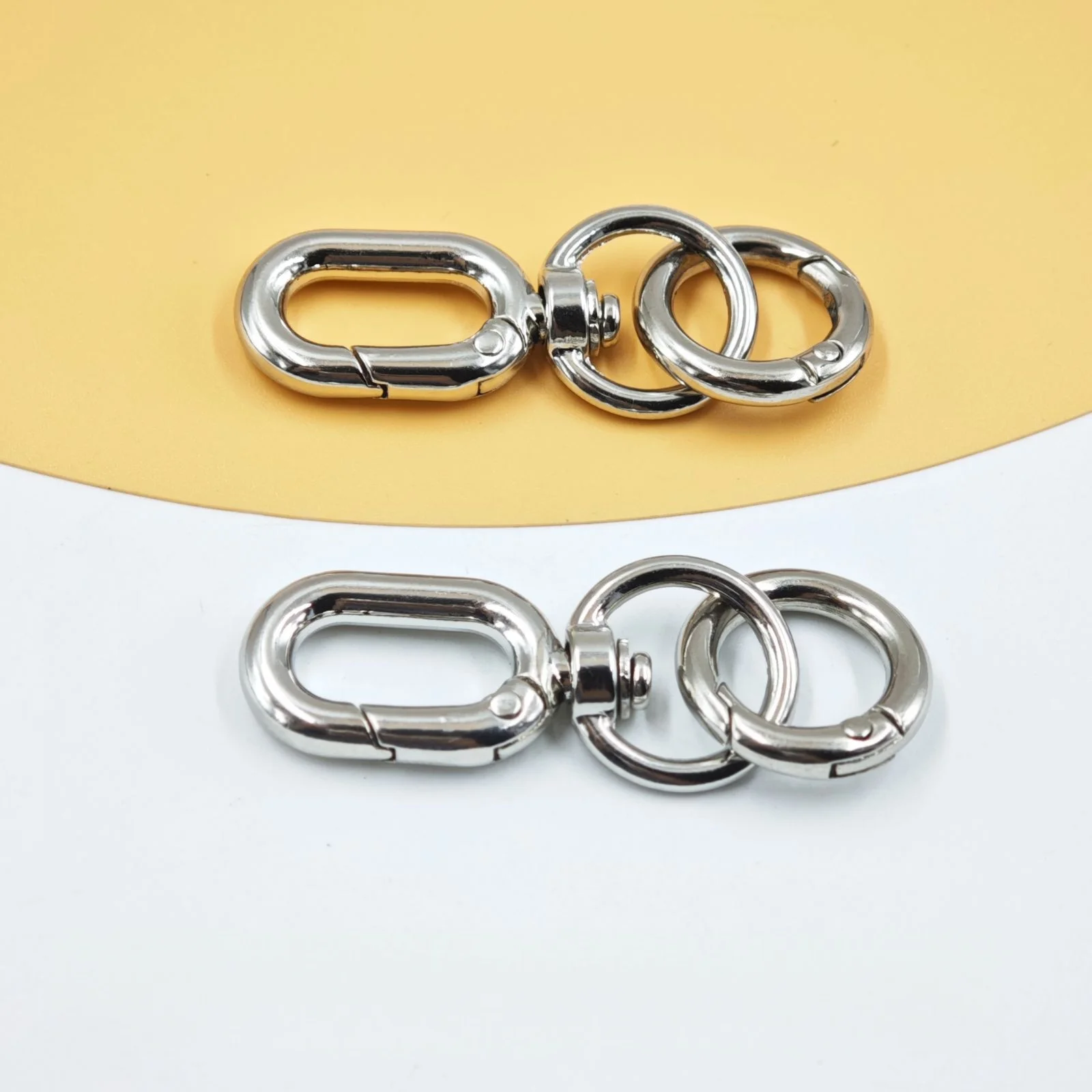 Double Opening Swivel Clasp Clips 2pcs Metal Swivel Spring Snap Hooks Key Chain Clip with Key Ring for DIY Keys