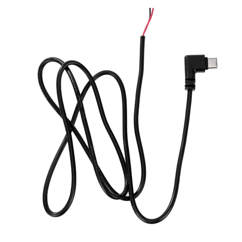 USB-C to Bare Wire Power Cord with 90 Degree/Straight Head - Type C Male Plug Pigtail Extension Cable