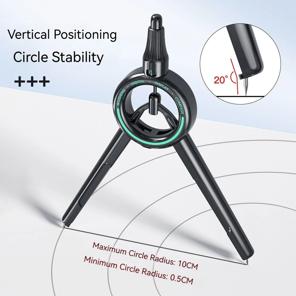 디지털 디스플레이 나침반 전문 드로잉 도구 프레스형 0.5mm/2B 학교 사무실 페인팅 엔지니어링 드로잉에 적합