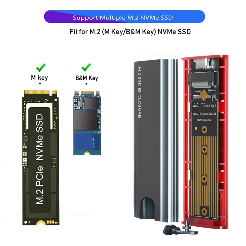   M2 SSD ̽, Nvme PCIE M Ű, (B + M) Ű, SSD ϵ ũ ڽ, M.2  , 10Gbps