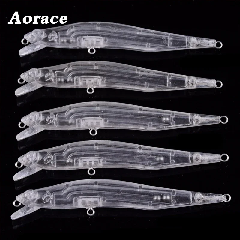 5PCS 종류의 빈 크랭크베이트 Vib Minnow wobbler 도색되지 않은 하드 미끼 낚시 미끼 바디 태클 하드 낚시 미끼