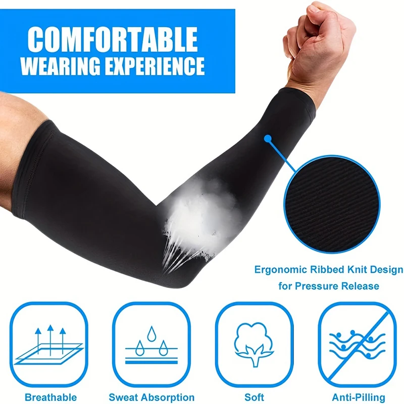 Cooling Arm Sleeves Unisex Cooling Arm Sleeves Cover Anti-UV Sunscreen Sports Running Sleeve Outdoor Sport Cycling Arm Warmers for Men Women
