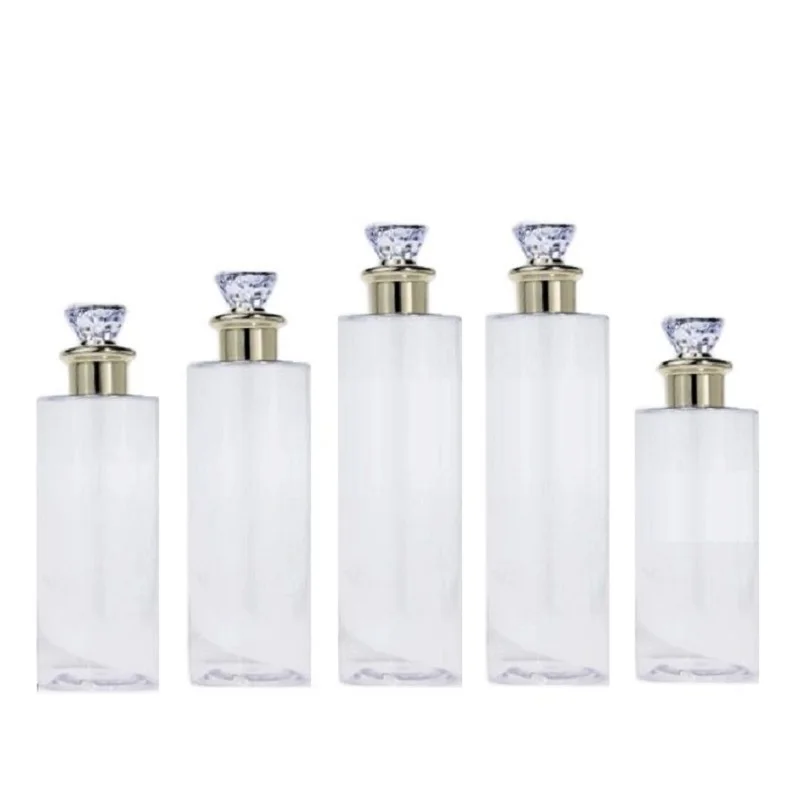 Transparent Plastic Empty Bottle Diamond Lid 100ml 120ml 150ml