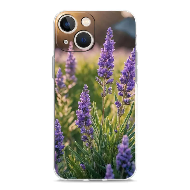 Lavender Purple Flower Clear Phone Case