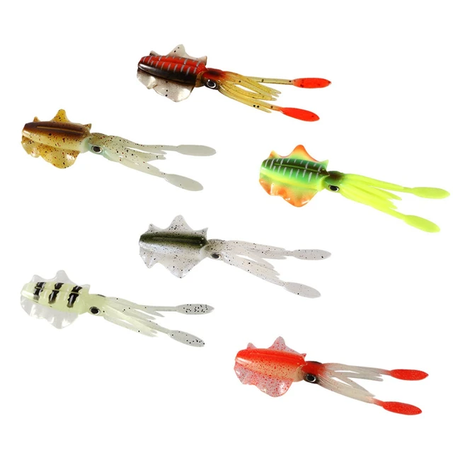 2pcs Soft Squid Fishing Lures Trolling 2g 7g Glow Luminous Squid