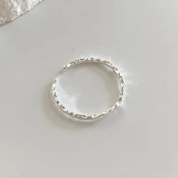 Anelli Rotondi Geometrici Minimalisti Color Argento per Donne, Gioielli alla Moda Trendy, Accessori Irregolari Apribili