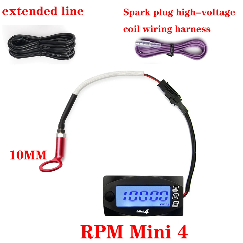 Motorrad 4-in-1 Digitales Messgerät Zylindertemperatur Voltmeter Zeit Drehzahlmesser Universal Moto LED-Anzeige – Detail 13