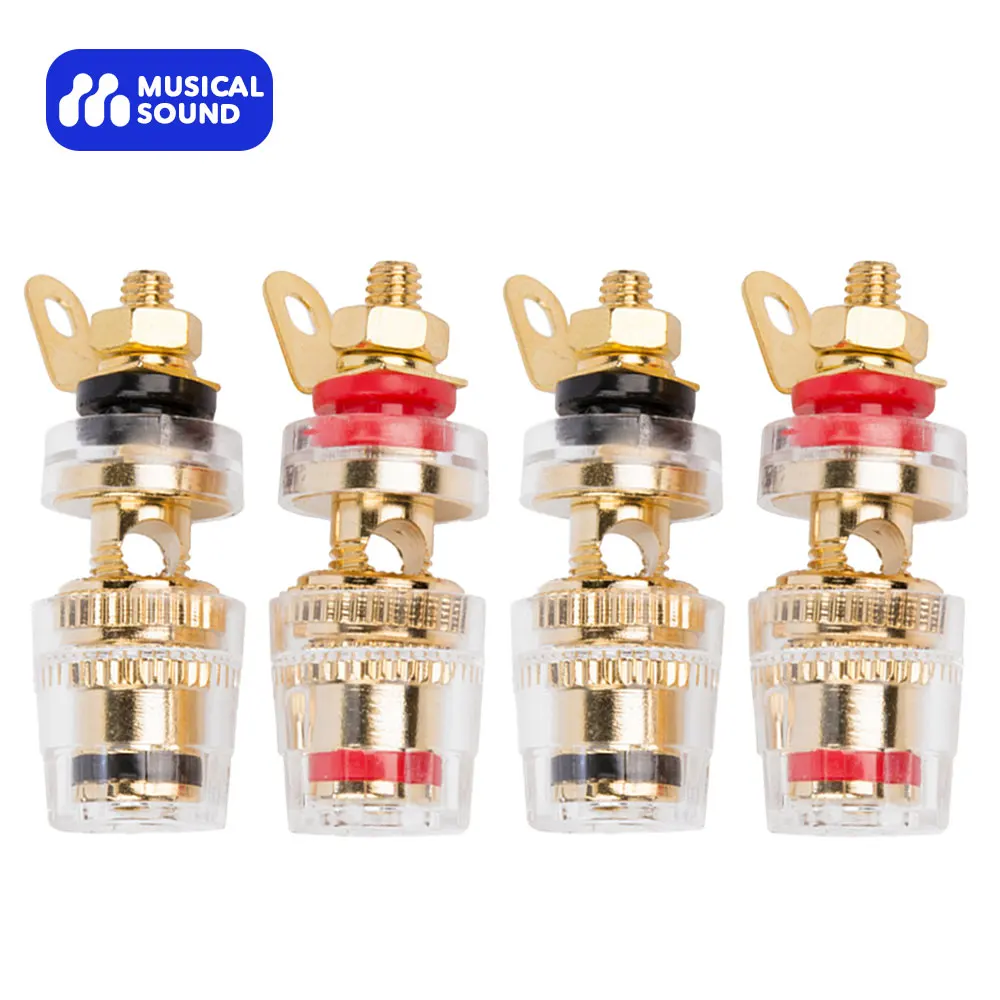 Suono Musicale 4 Pezzi Presa A Banana Rilegatura Post Dado Spina A Banana Connettore Jack Amplificatore Altoparlante Terminale A Forcella Binding Post
