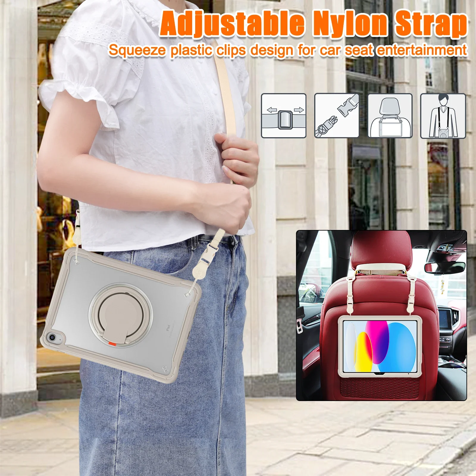 Durable Kids Tablet Cover with Shoulder Strap