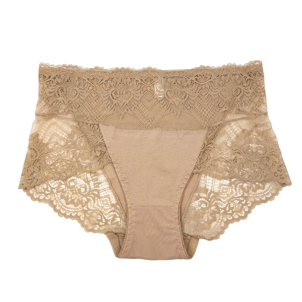 4XL Big Size Sexy High-Rise Lace Panties Women Hollow Out Boyshort Underwear Lingerie 5Pcs/Set