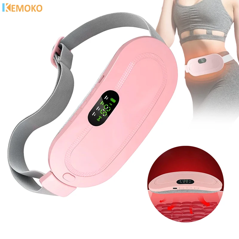 Electric Waist Back Massager Smart Heating Pad Belt Lumbar Lubriant Pain Relief for Women Menstrual Period Warm Relieving Belt