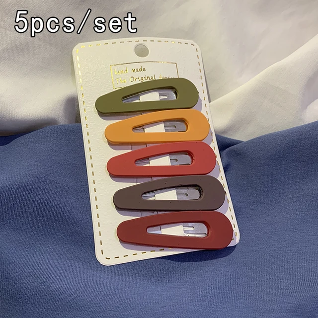 Hairpin Korean Simple Bb Clip Bangs Headdress Macaron Girl Hair Accessories Set Metal Hair Claws Ladies Hairgrip Headwear 5pcs