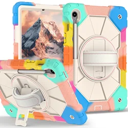 Durable Kids Safe Tablet Case with Hand & Shoulder Straps, Shockproof Silicon+PC Cover - Tab S10 FE 10.9 inch (Colorful blue)
