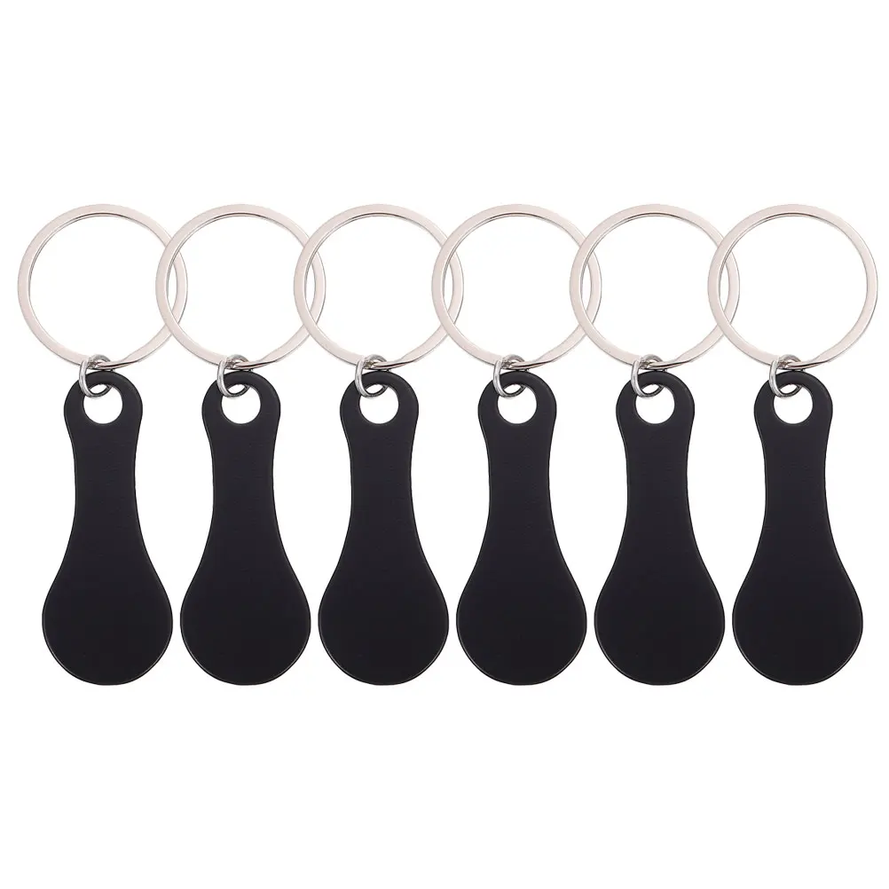 6pcs Metal Shopping Cart Tokens Decorative Keychain Multipurpose Shopping Trolley Token Coin Holder Outdoor Portable Key Rings