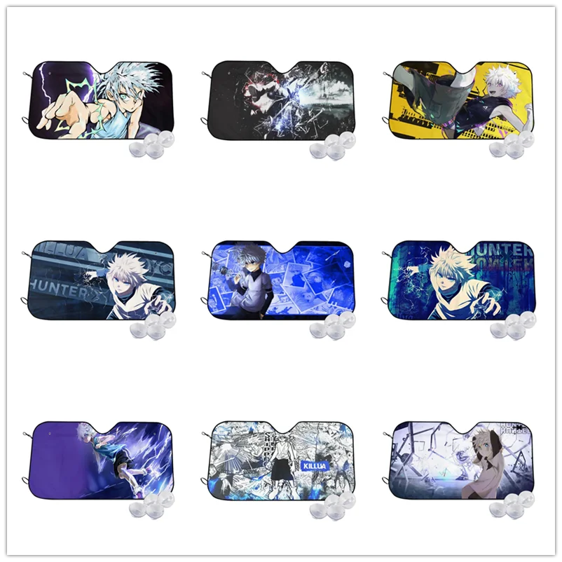 

Killua Zoldyck Car Sunshade Windscreen Anime HUNTER×HUNTER Lovers Car Front Window Visor 76x140cm Car Sunshade Car-styling