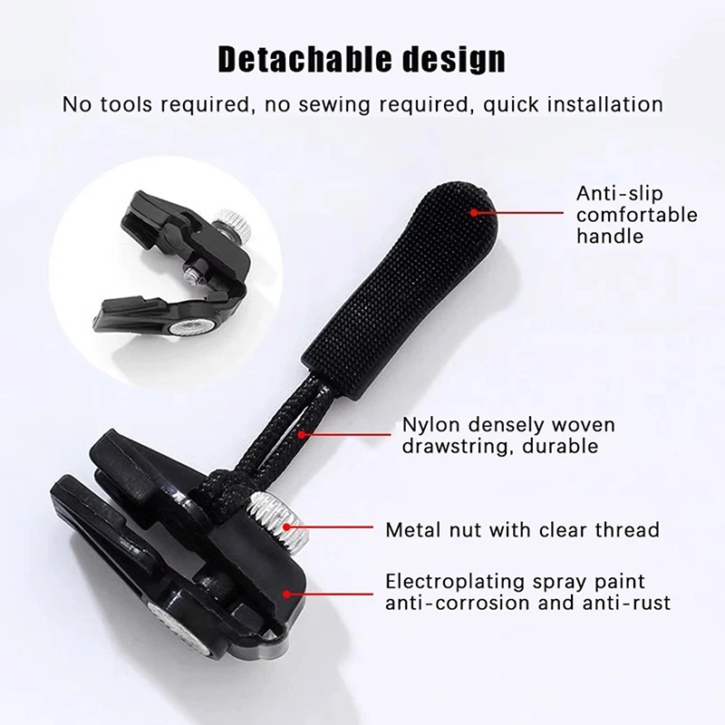 3 Different Size Zipper Repair Kit Universal Instant Fix Zip Replacement Bad Buckle DIY Sewing Tools
