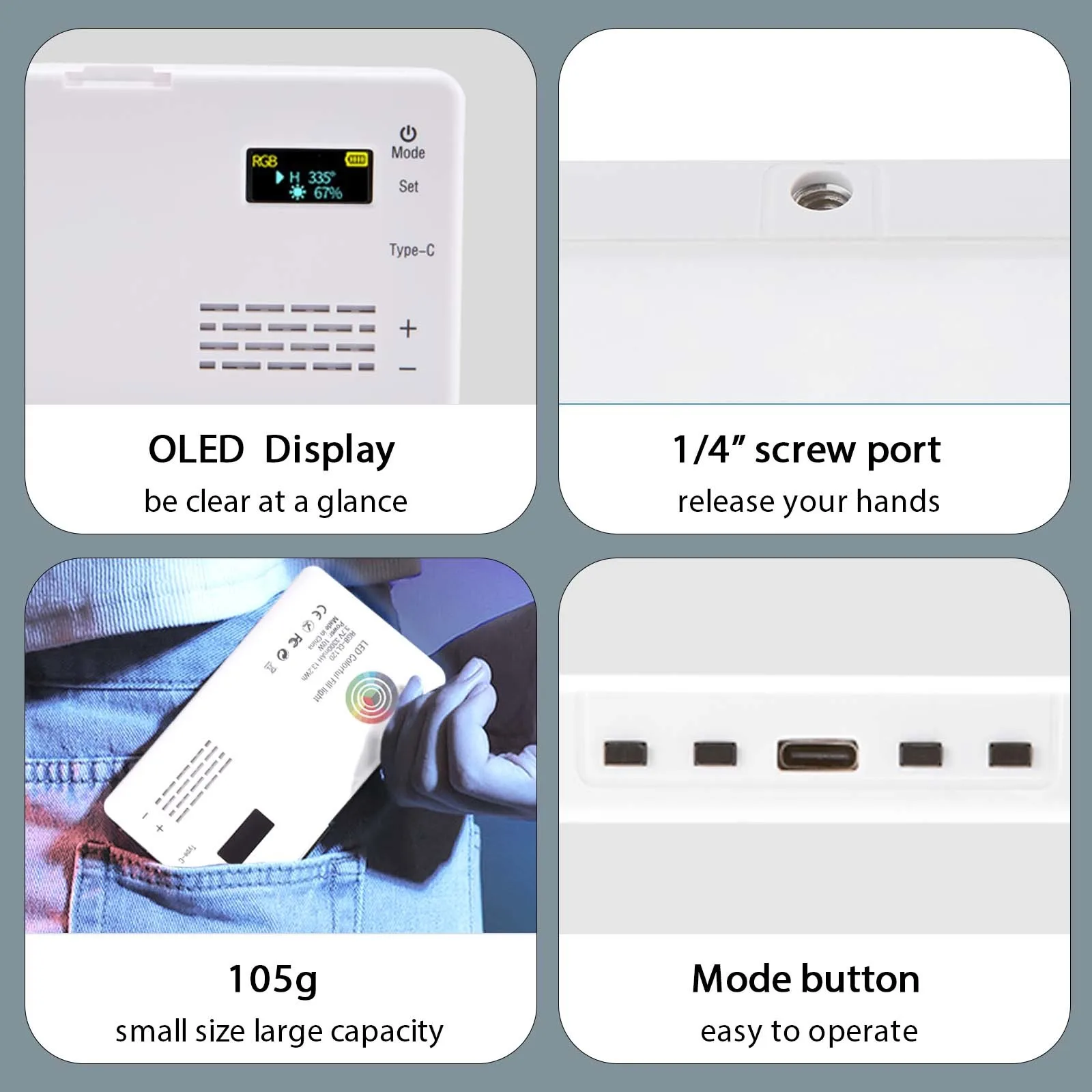 Bi-color Cri 95 Mais Rgb Led Câmera Luz de Vídeo Fotográfico Painel de Preenchimento Bolso Iluminação Lâmpada de Cor Completa para Youtube Vlog 2500k8500k - Image 2
