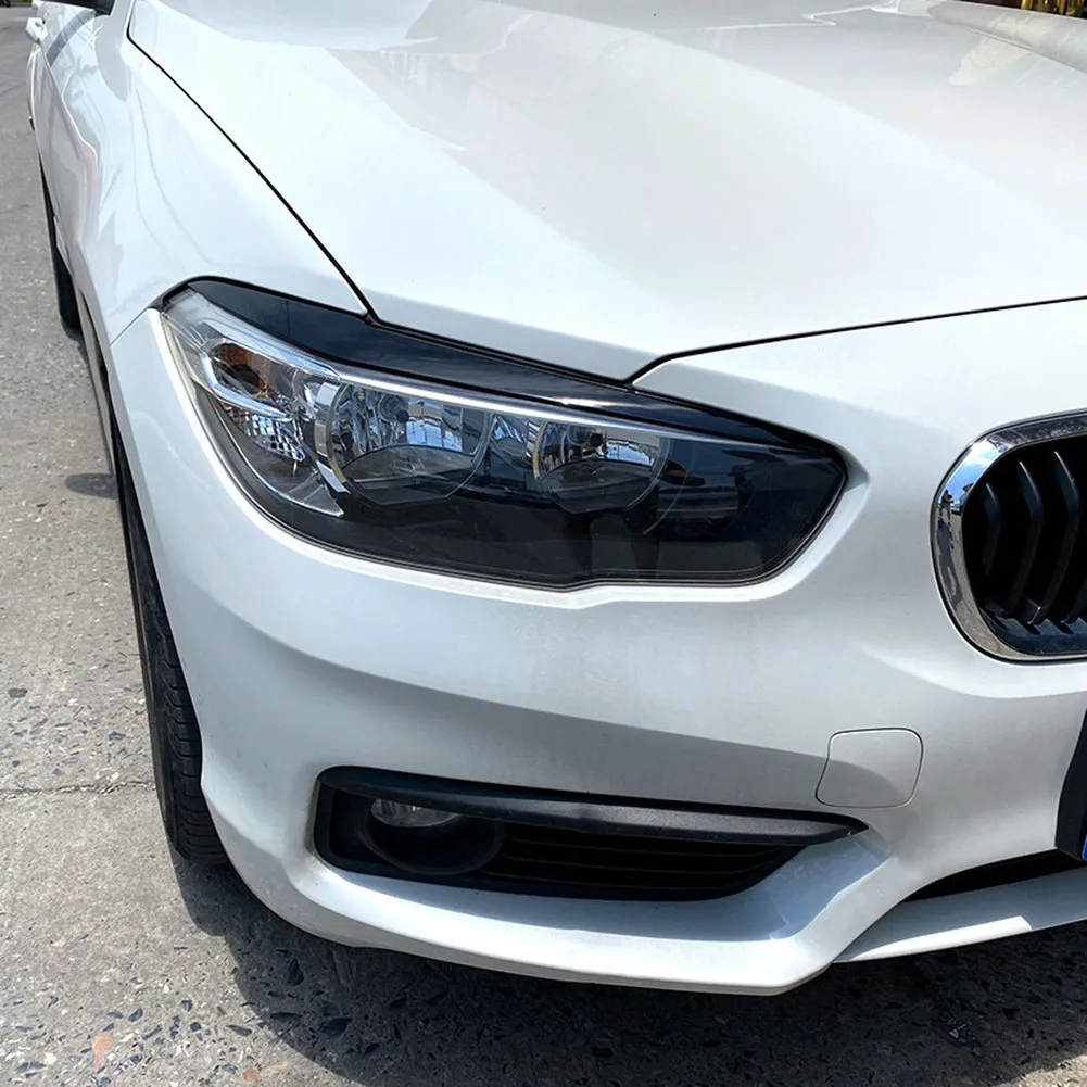 headlight cover headlight dust cover headlight lens cover 2Pcs Car Headlight Cover Eyelid Gloss Black Eyebrow For BMW F20 LCI 2015- Direct Replacement Head Light Eyelids