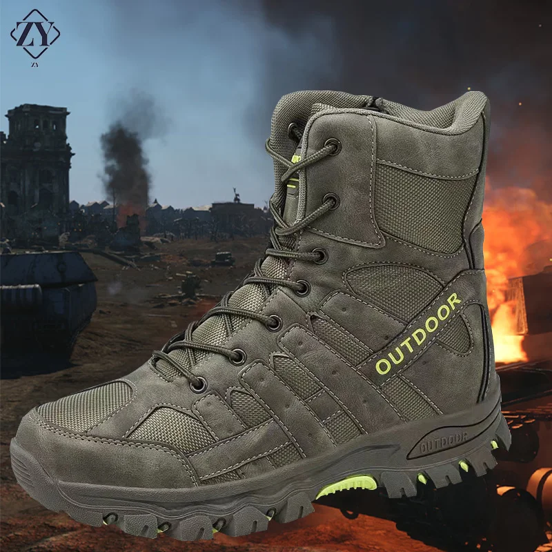 

New Military-Boots Outdoor Male Hiking Boots Men Special Force Desert Tactical Combat Ankle Boots Men Work Boot Military boot