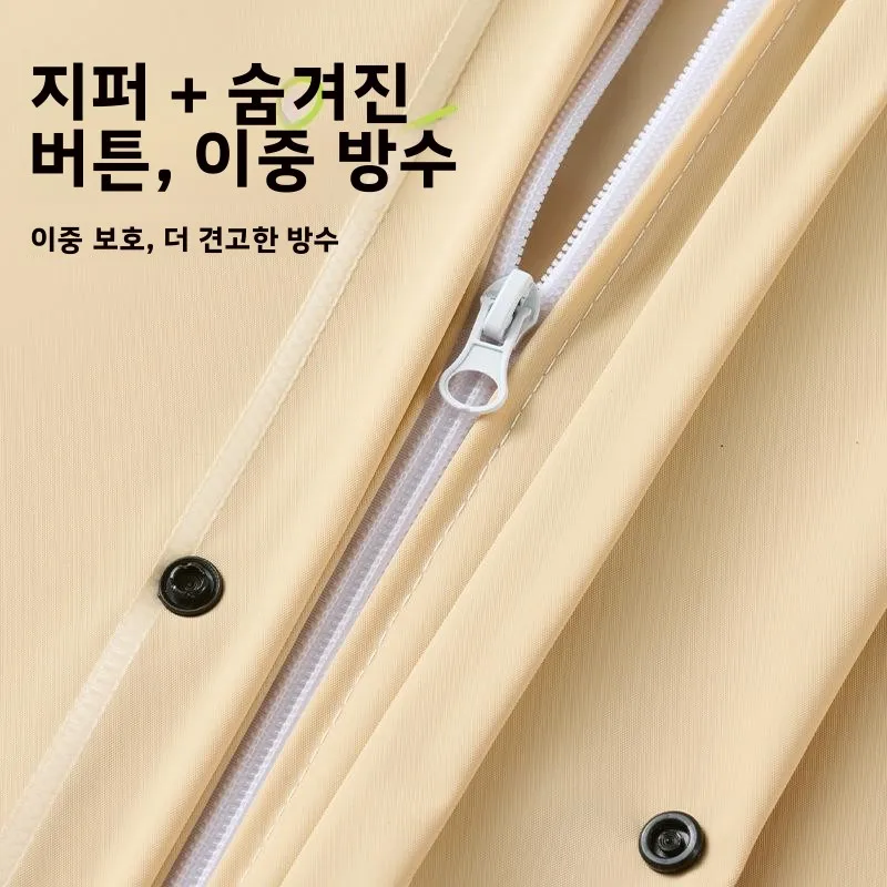 성인용 두꺼운 대형 후드 레인코트 투피스 세트, 라이딩 방풍 방수 레인슈트 자전거 라이딩 아웃웨어