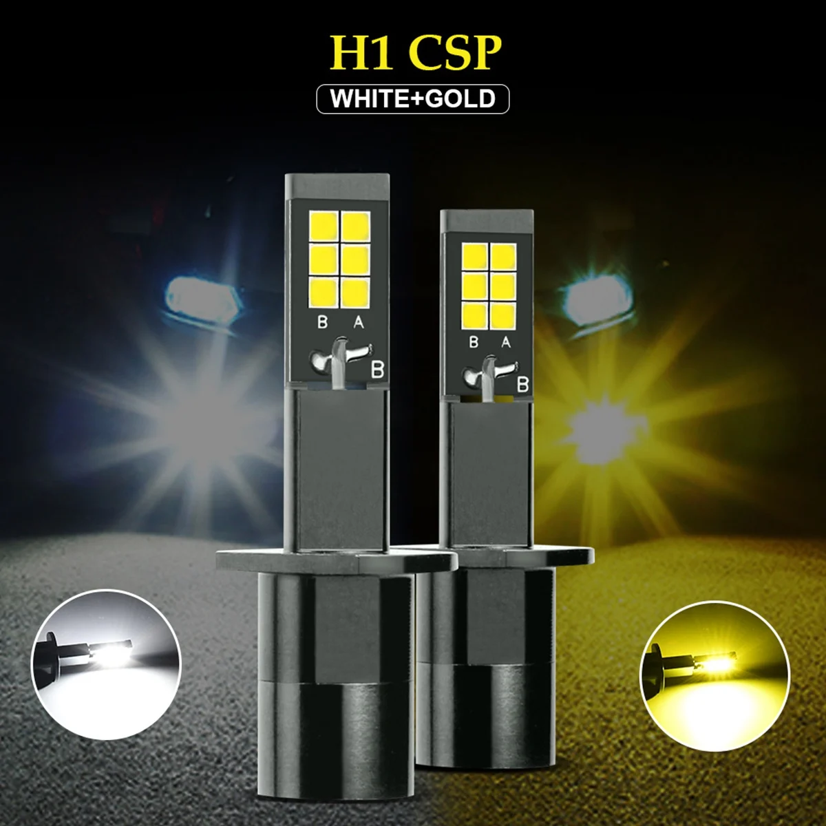 새로운 안개등 전구 LED 호박색+흰색 이중 색상 트럭 자동차 램프 DRL 조명 키트 전구 9-32V 30W 3000LM