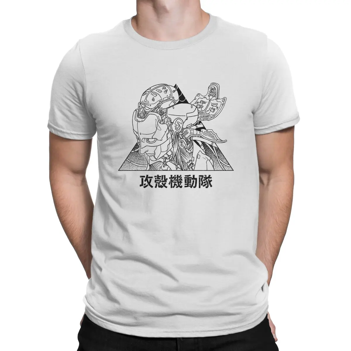 

Soldier T-Shirts Men Ghost In The Shell AramakiDaisuke Manga Novelty 100% Cotton Tee Shirt Crew Neck Short Sleeve T Shirt Adult