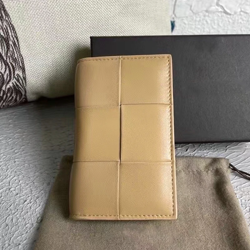 New Women's Luxury Brand Cowhide Large Square Folding Card Holder