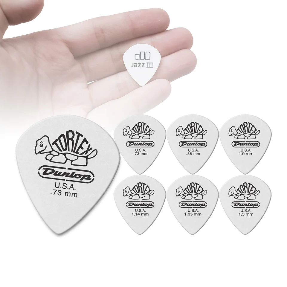 Dunlop Guitar Picks 72 Pack Tortex White Jazz III Size 1.0mm 478R1 - Foto 13
