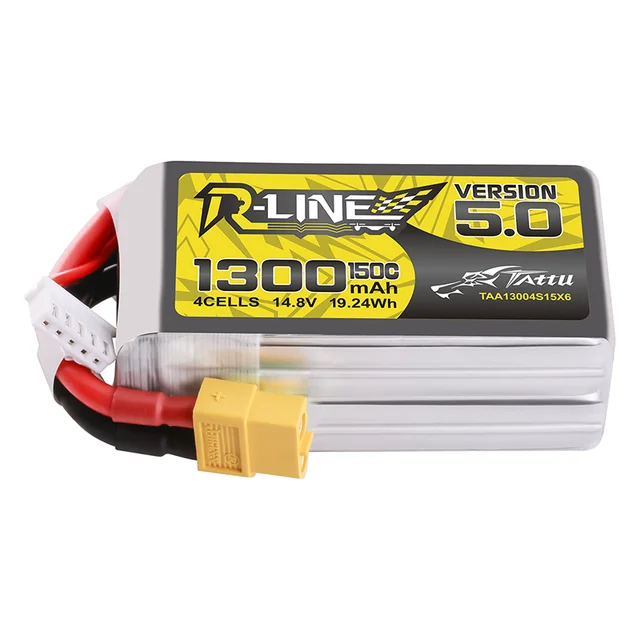 TATTU-R-LINE 5.0 14.8V 1300mAh 150C LiPo Battery With XT60 Plug For RC Helicopter Quadcopter FPV Racing Drone Parts 4S Battery 5