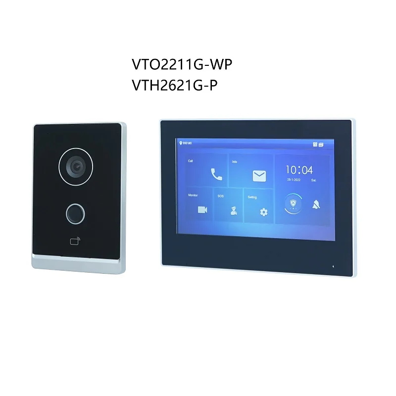 DH logo Multi-Language IP Video Intercom KIT, Support RFID card ,include VTO2211G-WP & VTH2621G-P /  VTH2621GW-P , SIP firmware intercom with screen Door Intercom Systems